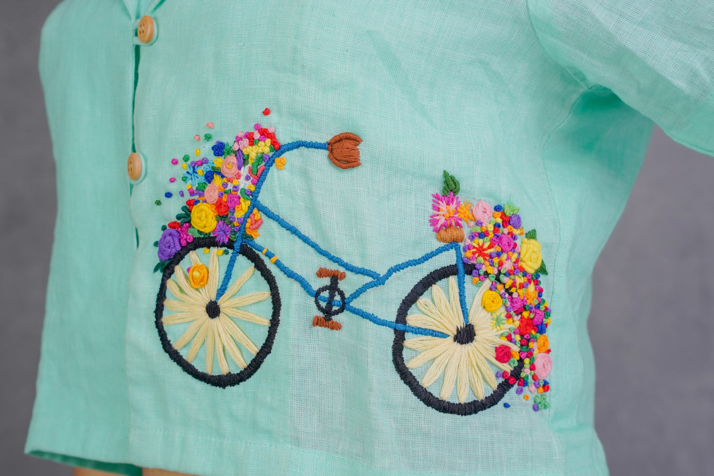 Cycle Pop Crop Linen Shirt