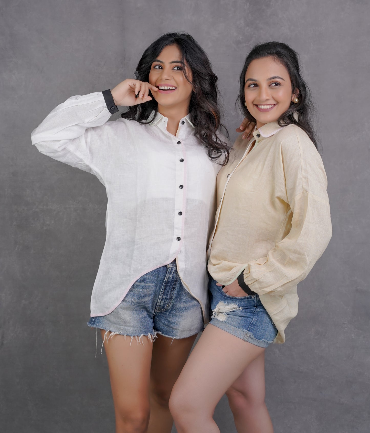 2 linen Blouson Shirt