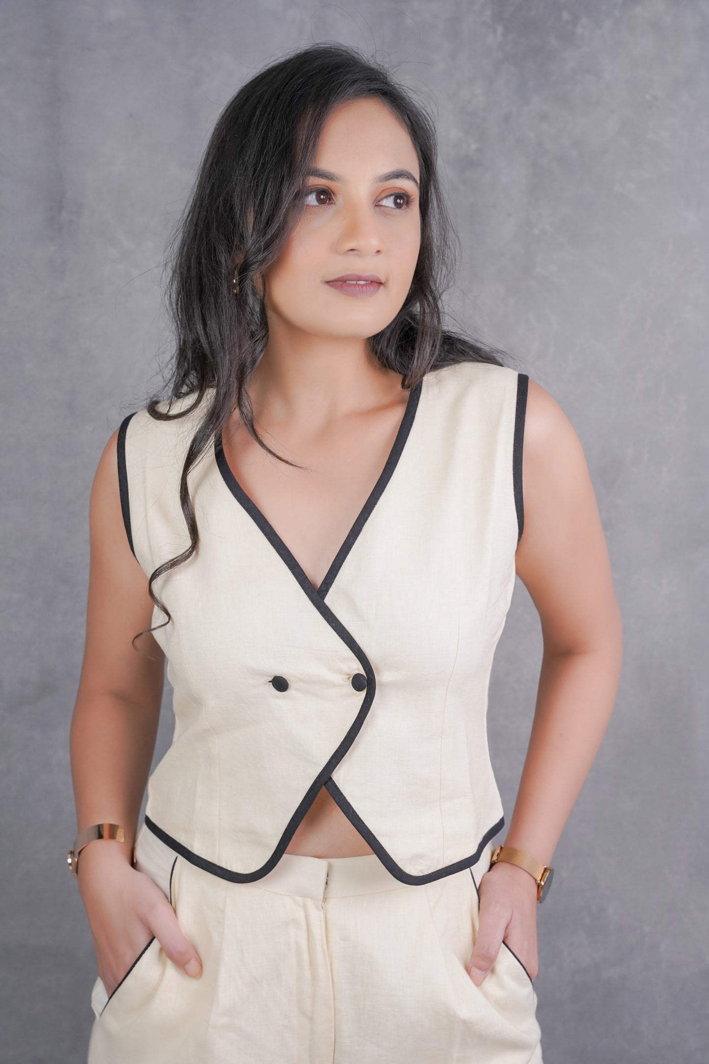 Crème Sharp linen Set