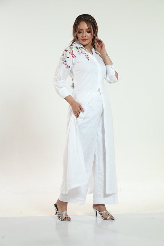 Ivory Blossom Linen Dress